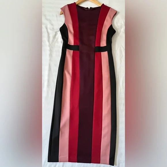 New York & Company Red and Pink Striped Midi Dress - Picture 2 of 6